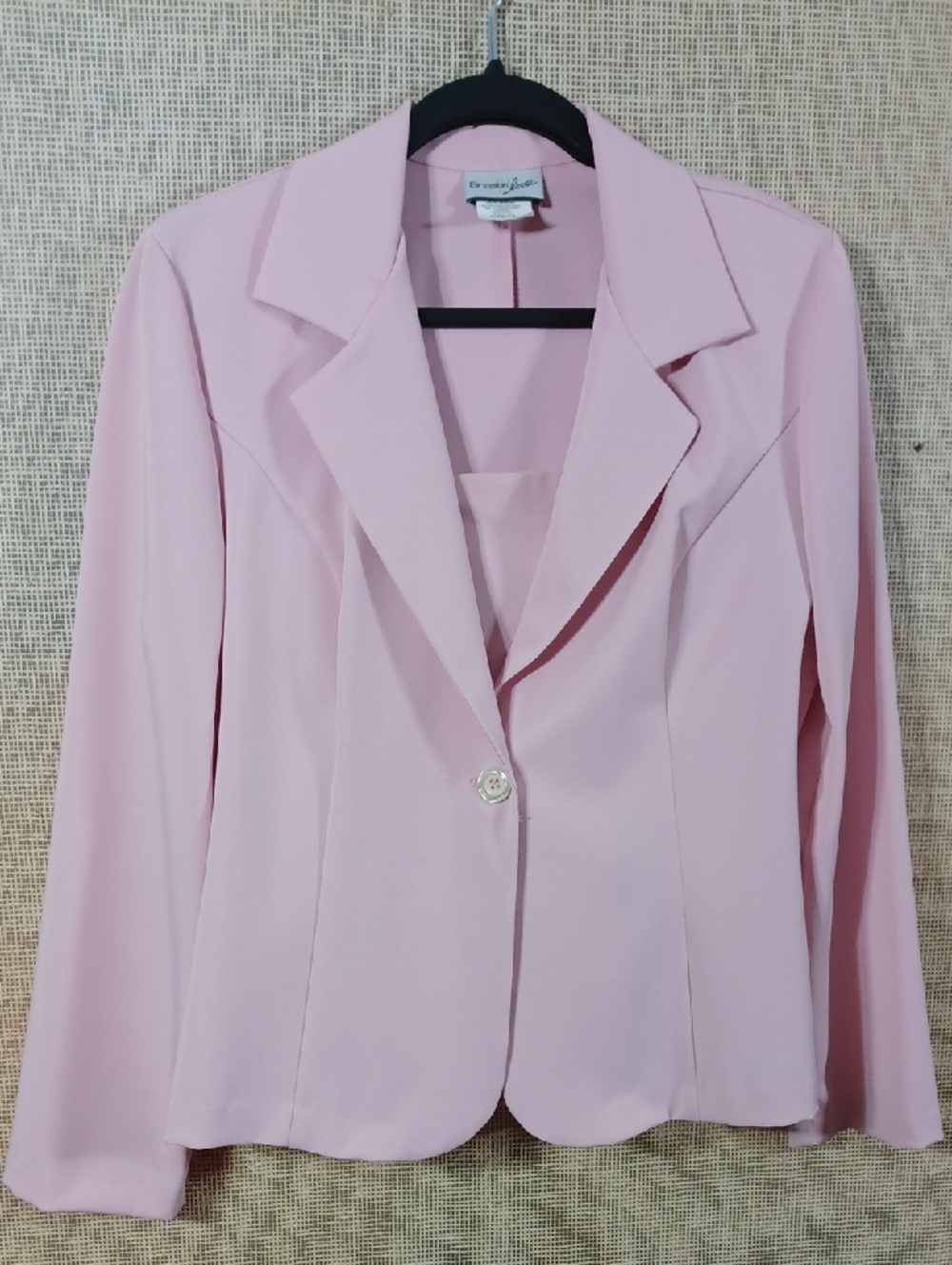 Women's Blush Pink Single-Button Blazer Jacket,Top,and Skirt